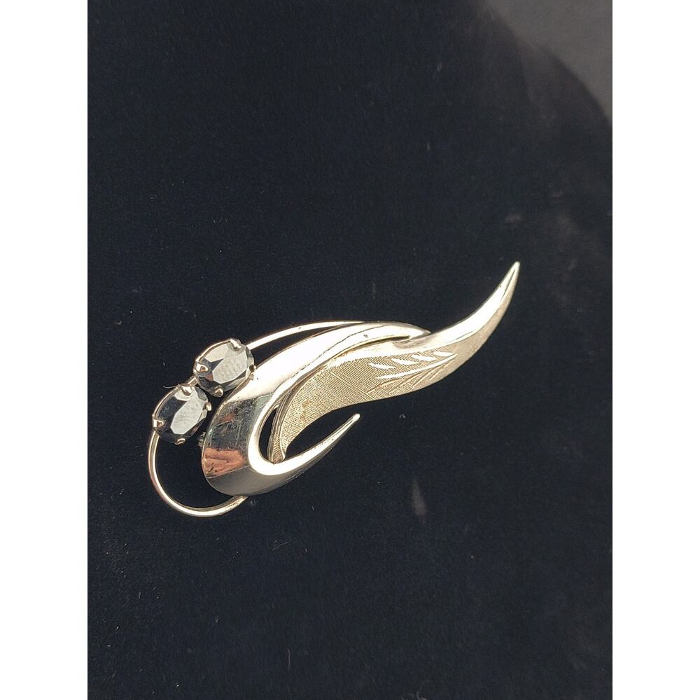 Vintage Curtis Creations Sterling Silver Hematite Brooch MCM